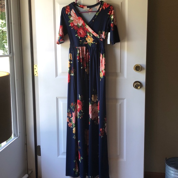 Navy floral dress - Picture 1 of 5